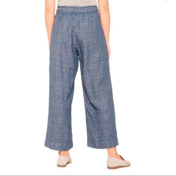 SIGRID Olsen Linen Wide Leg Cropped Pants Size Small - Picture 5 of 8